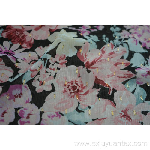 Polyester Chiffon GGT with Gold Lurex Clip Jacquard